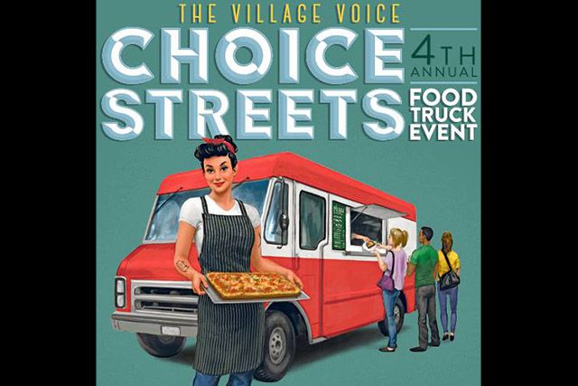 The much-beloved Vendys are still months away, but if it's a mass gathering of mobile kitchens that you desire, this month delivers the goods. The Village Voice's 4th Annual Choice Streets Food Truck Event  will bring over 20 food truck vendors from across New York City under one roof for a night of delicious street food and drinks. It all goes down at Pier 86 of the Intrepid Sea, Air & Space Museum, and will feature dishes from Andy's Italian Ice, Carl's Steaks, Domo Taco, Korilla BBQ, Snowday, The Treats Truck, and many more.As with most of the Choice Eats events, tickets are being sold in a multi-tiered system. Your perks vary based on how much you pony up, so decide now whether the early entry and gift bag are truly worth your hard earned scratch. If not, be sure to line up EARLY.Tuesday, May 5th, 7 p.m. - 11 p.m. // Pier 86 of the Intrepid Sea, Air & Space Museum12th Avenue and 46th Street, Manhattan //  Tickets $55-85